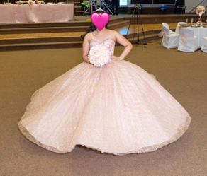 Blush Pink Sparkly Quinceañera Dress