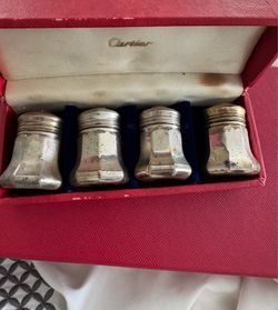 Vintage Cartier sterling salt and pepper shakers