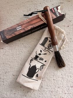 Coffee Grinder Cleaning Brush Espresso Cleaner Tool Wooden Handle w/Bag
