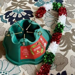 Christmas Tree Stand And Ornaments 