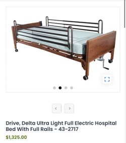 Electric Hospital Bed with Safety Rails
