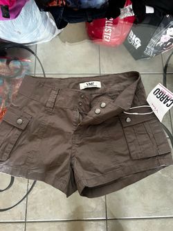 Gray cargo shorts