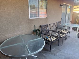 Patio tables 2  and 3 chairs $100