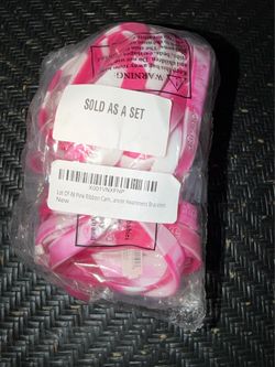 BRAND NEW 48 PACK OF PINK RIBBON CANCER AWARENESS PLASTIC BRACELETS BREAST CANCER