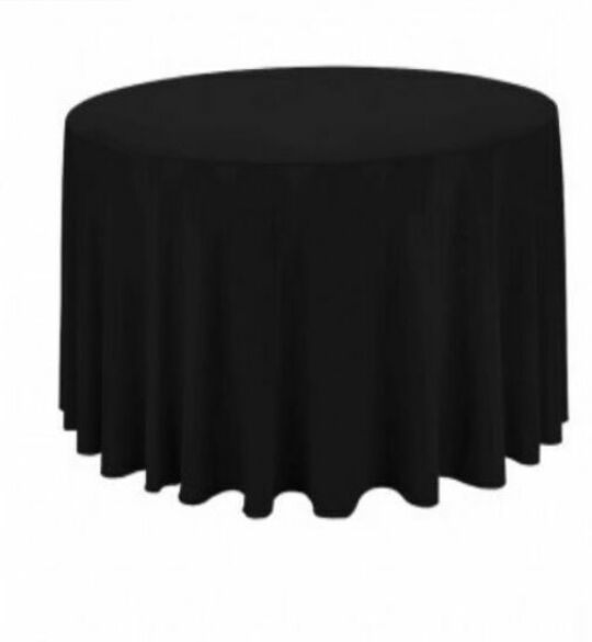 Black round tablecloths for sale!