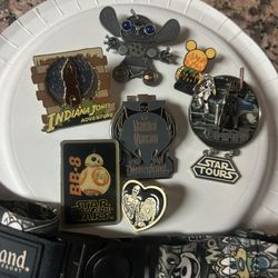 Disney Pins And Lanyard 