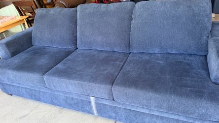 Blue Fabric 3-Seat Sofa