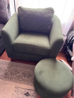 Accent Chair with Storage Ottoman Set