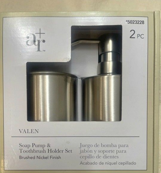 Allen + Roth Brushed Nickel 15-oz Soap and Lotion Dispenser