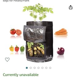 Lot of 6 new 10-gallon vegetable potato reusable grow bags. 