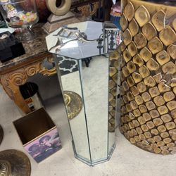 1970's Mirror  Hexagon Art Pedestal  35" Tall