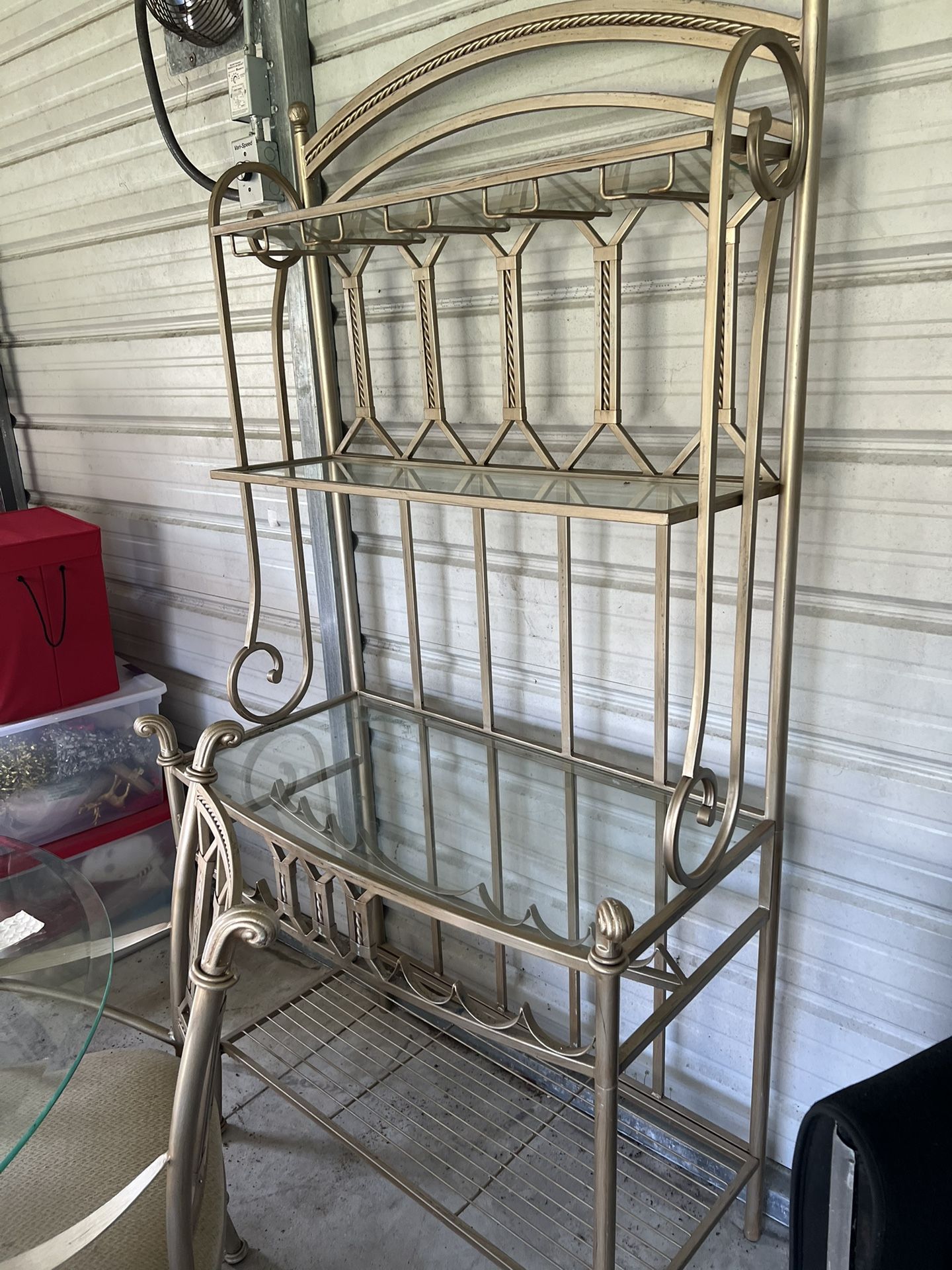 Glass And metal Bakers Rack 