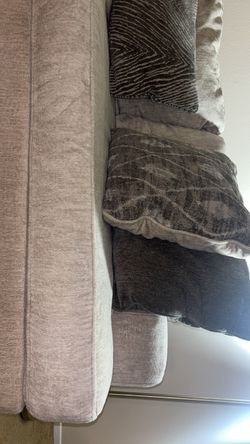 Large Oversized Sofa with Pillows – Light Gray