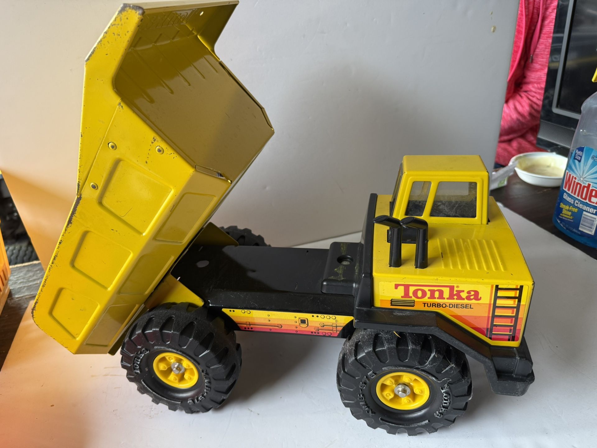 Vintage Tonka Turbo Diesel Dump Truck XMB 975 Yellow Steel 1980s USA