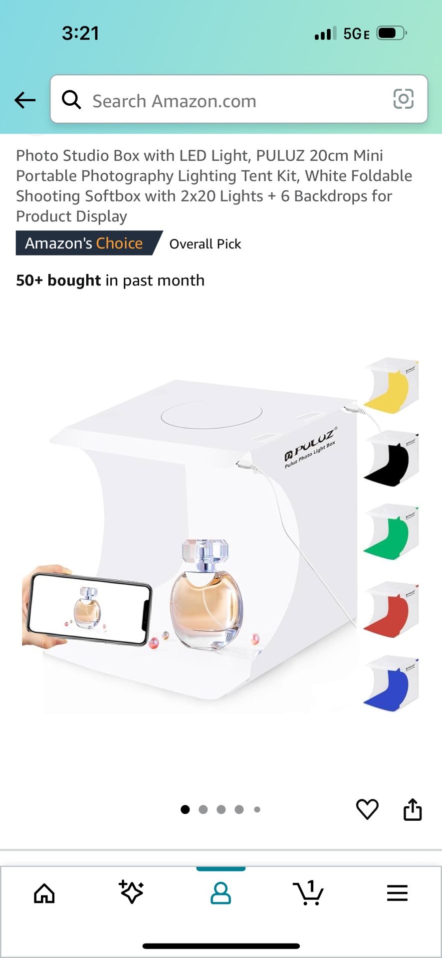 Portable Photo Studio 20cm 2 LEDs Included