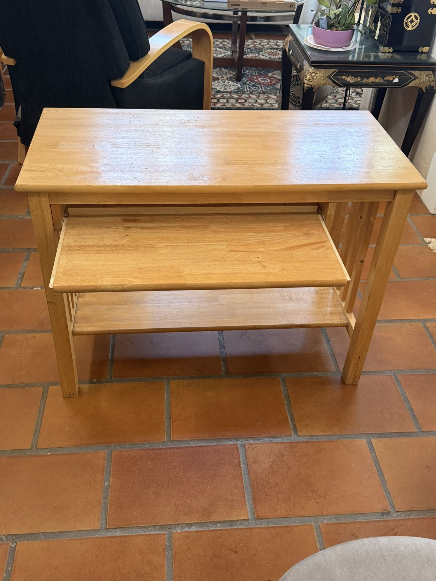 Solid Wood Desk with Slide Out Tray