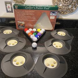 Golfers Putter Pool Game by Club Champ 15 Golf Balls & 1 Cue Ball & 6 Golf Cups