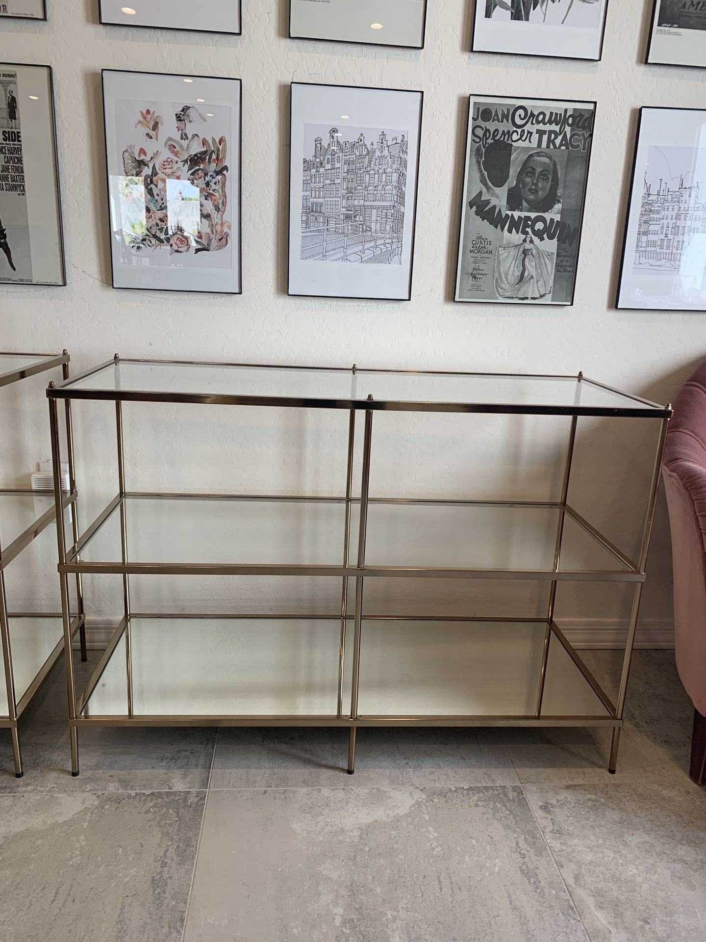 Set of Glass Console Tables
