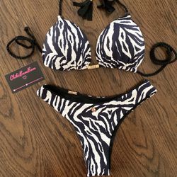 Black Zebra Reversible Bikini 