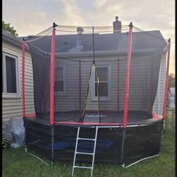 12ft Trampoline with Safety Enclosure,Outdoor Trampoline for Kids,Jump Recreational for Family