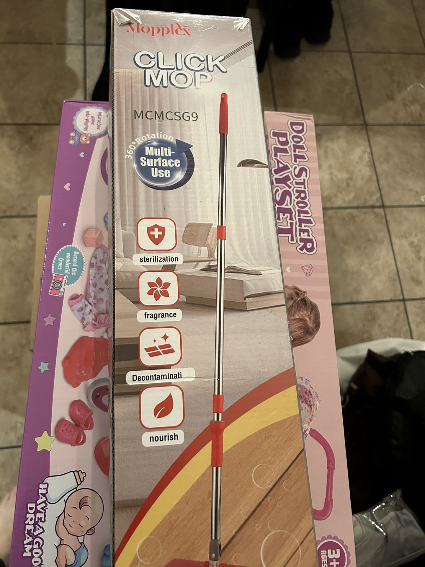 Floor Scrubber Mop with Easy Sheet Attachment, Includes 10 Disposable Sheets, Mopplex Efficient Mop Cleaner for Hardwood and All Hard Floor Surfaces,