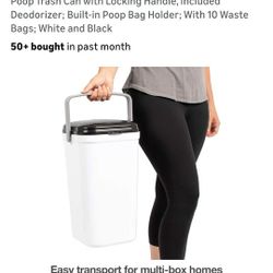 PetFusion Portable Cat Litter Disposal; Innovative Dog Poop Trash Can with Locking Handle,  Litter Genie