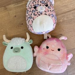 Squishmallows! Bull, Butterfly And Cheetah 