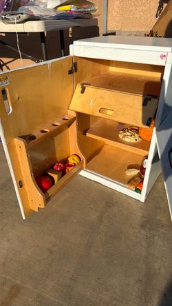 Kids Wooden Play Kitchen with Food Toys