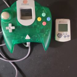 Sega Dreamcast Controller And Vmu Memory