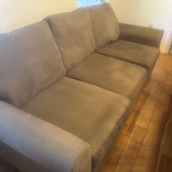 Taupe Microfiber Couch/ Sofa