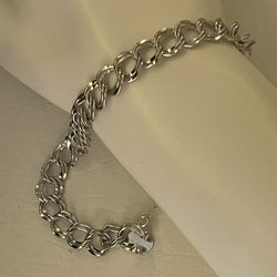 Elco Sterling Silver ~8.9mm Wide Double Link Chain Bracelet 7.25"