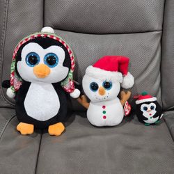 LOT of 3 TY Christmas Beanie Boo's