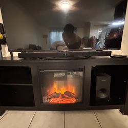 Fireplace tv stand