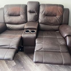 Leather Recliner Couch 