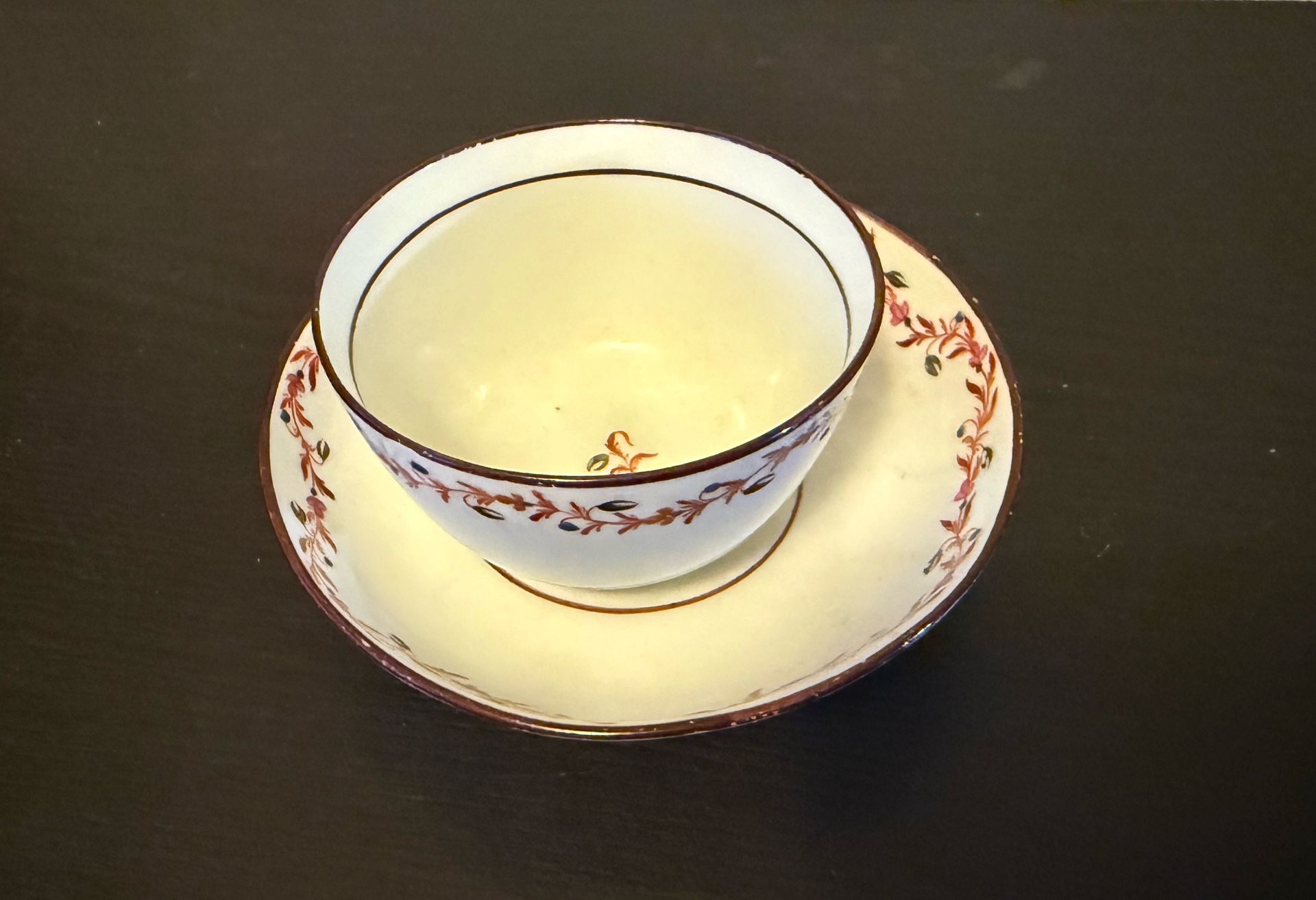 Antique English New Hall Tea Cup and Saucer Circa  1780 to 1835