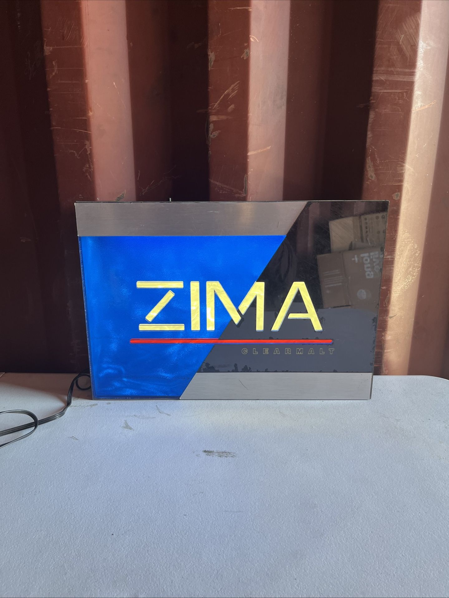 Vintage Zima Clear Malt 20” x 14” Lighted Bar Beer Sign (1993)