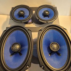 HIFONICS 1 PAIR 6.5" 2 WAY 125 WATTS SHALLOW MOUNT & 1 PAIR 6×9 2 WAY 150 WATTS CAR SPEAKER
