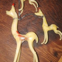 3 Vintage Miniature Deer, or Dog