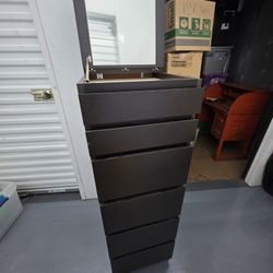 IKEA Malm 6 Drawer Chest with Mirror