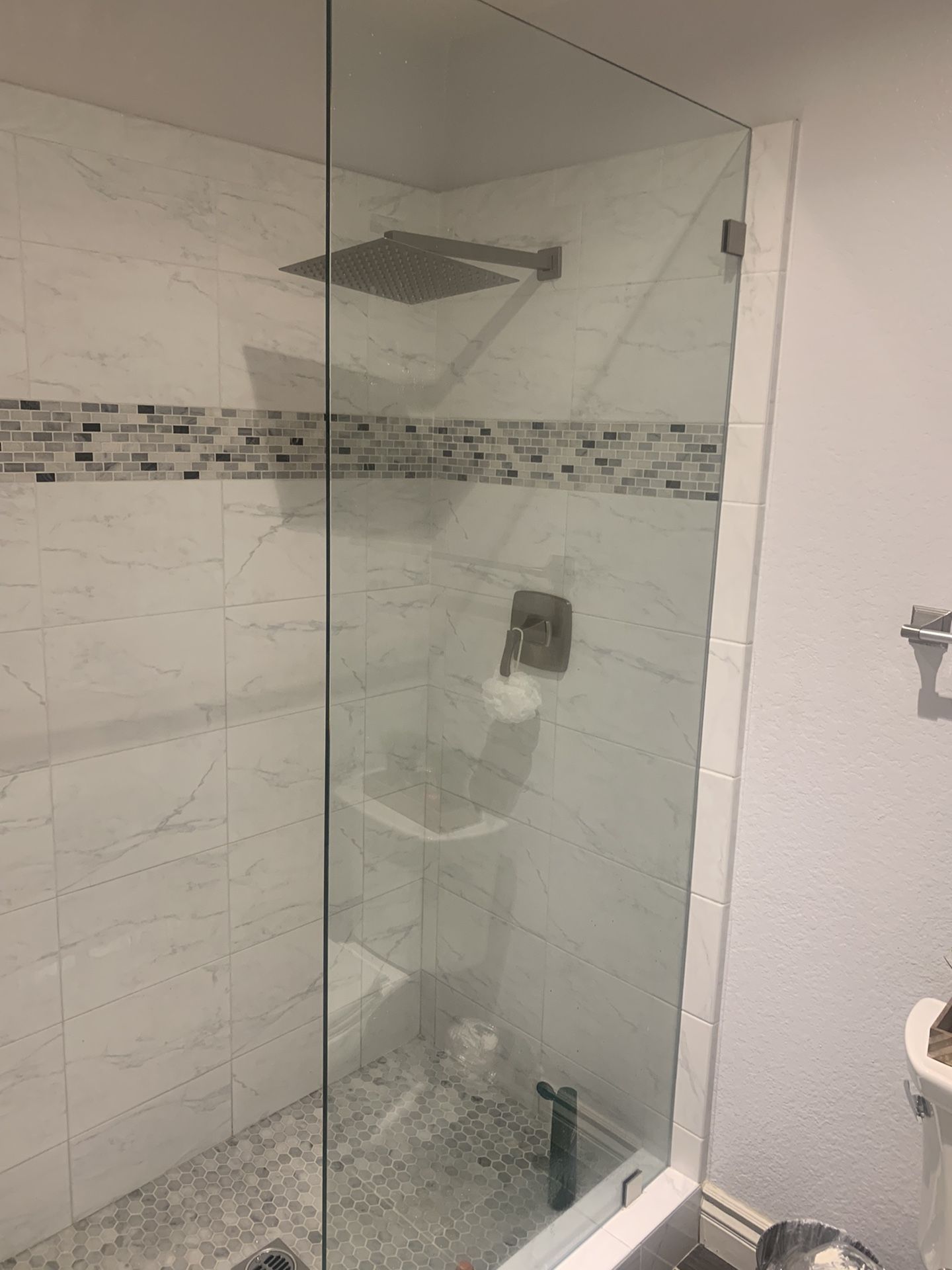 Templed Glass Open Shower