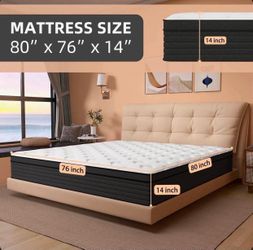 14" King Size Medium Pocket Spring Hybrid Mattress with CertiPUR-US Certified Foam