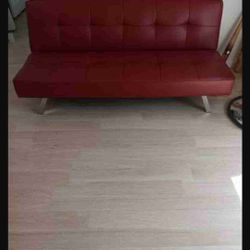 Serta Red Leather Rane Vegan Futon