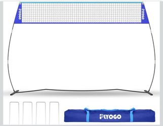 14FT Portable Volleyball Net Adjustable Height Freestanding Backyard Training Set