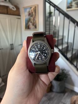 Olive Green Hamilton Mechanical Wind Up Watch for Men ✿ Field Khaki, Model H(contact info removed)1, 38MM ✿ Pickup in La Puente, CA