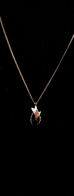 Sterling DEC designer pendant with Sterling Silver 18" necklace combined weight 1.4 grams