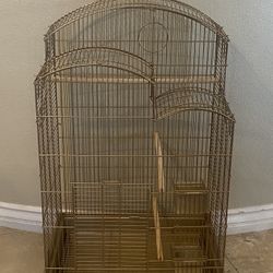 Large Gold Bird Cage 33”H X 20”W X 15.5D
