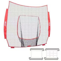 7x7 ft Baseball Softball Practice Net, Portable Baseball Training Net for Hitting Batting Catching Pitching, Backstop Baseball Equipment Training Aids