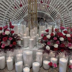 Red Rose Floor Real Flower Centerpieces for Weddings