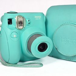 Fujifilm Instax mini 7S Instant Film Camera w/ Case & Strap – Teal *Works Great*
