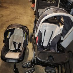 Double Stroller W Car Seat $100 Obo